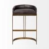 Derek Black Leather | Antiqued Gold Metal | Bar Stool