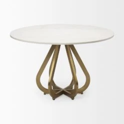 Valentin White Marble | Gold Metal Dining Table -France and So Furniture 0025960 68238 AB B