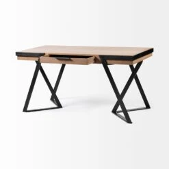 Orville Brown Wood | Black Iron Office Desk -France and So Furniture 0034179 68488 E