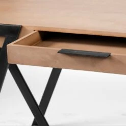 Orville Brown Wood | Black Iron Office Desk -France and So Furniture 0034181 68488 G