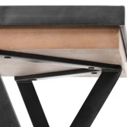 Orville Brown Wood | Black Iron Office Desk -France and So Furniture 0034182 68488 H