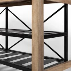 Daniella Brown Wood | Black Metal Kitchen Avand -France and So Furniture 0041002 67103 J