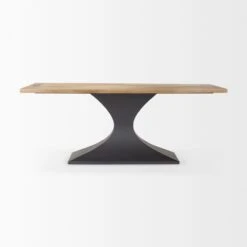 Maximus Light Brown Wood | Dark Gunmetal Dining Table -France and So Furniture 0064400 69847 AB B