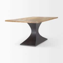 Maximus Light Brown Wood | Dark Gunmetal Dining Table -France and So Furniture 0064402 69847 AB D