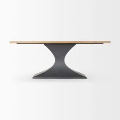 Maximus Light Brown Wood | Dark Gunmetal Dining Table -France and So Furniture 0064403 69847 AB E