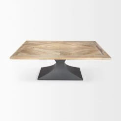 Maximus Light Brown Wood | Dark Gunmetal Dining Table -France and So Furniture 0064404 69847 AB F