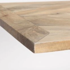 Maximus Light Brown Wood | Dark Gunmetal Dining Table -France and So Furniture 0064405 69847 AB G