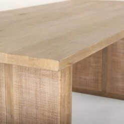 Sailor Light Brown Wood| Cane Accent Dining Table 14 Sailor Light Brown Wood| Cane Accent Dining Table -France and So Furniture 0078052 69905 E