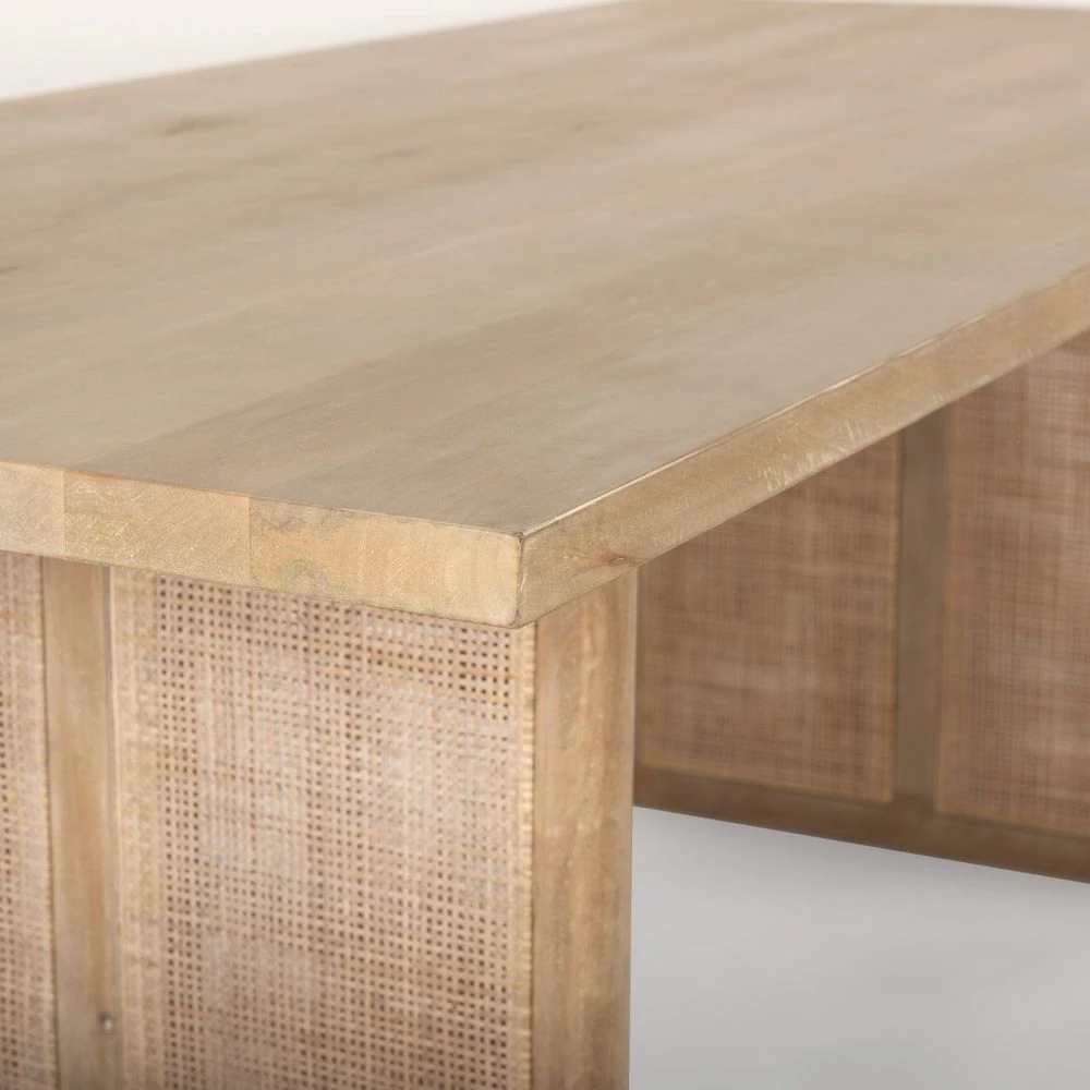 Sailor Light Brown Wood| Cane Accent Dining Table 6 Sailor Light Brown Wood| Cane Accent Dining Table - Image 6