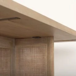 Sailor Light Brown Wood| Cane Accent Dining Table 16 Sailor Light Brown Wood| Cane Accent Dining Table -France and So Furniture 0078054 69905 G