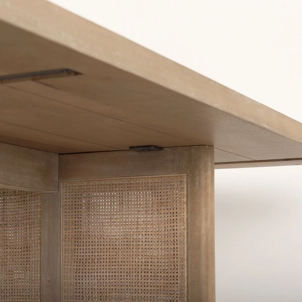 Sailor Light Brown Wood| Cane Accent Dining Table 8 Sailor Light Brown Wood| Cane Accent Dining Table - Image 8