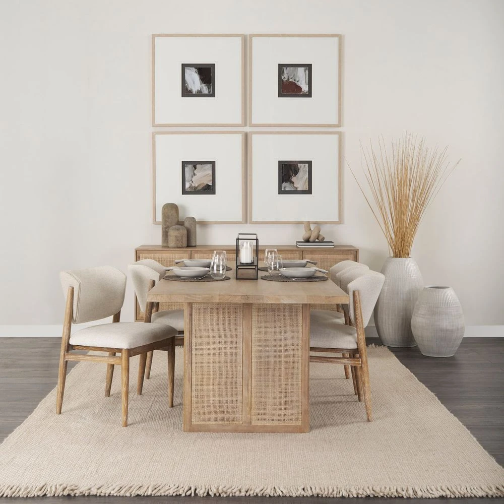 Sailor Light Brown Wood| Cane Accent Dining Table 2 Sailor Light Brown Wood| Cane Accent Dining Table - Image 2