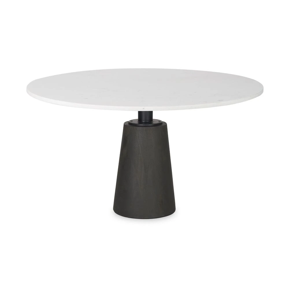 Fabian White Marble | Black Wood Dining Table 1 Fabian White Marble | Black Wood Dining Table