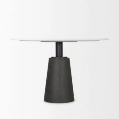 Fabian White Marble | Black Wood Dining Table 8 Fabian White Marble | Black Wood Dining Table -France and So Furniture 0087387 70781 AB B