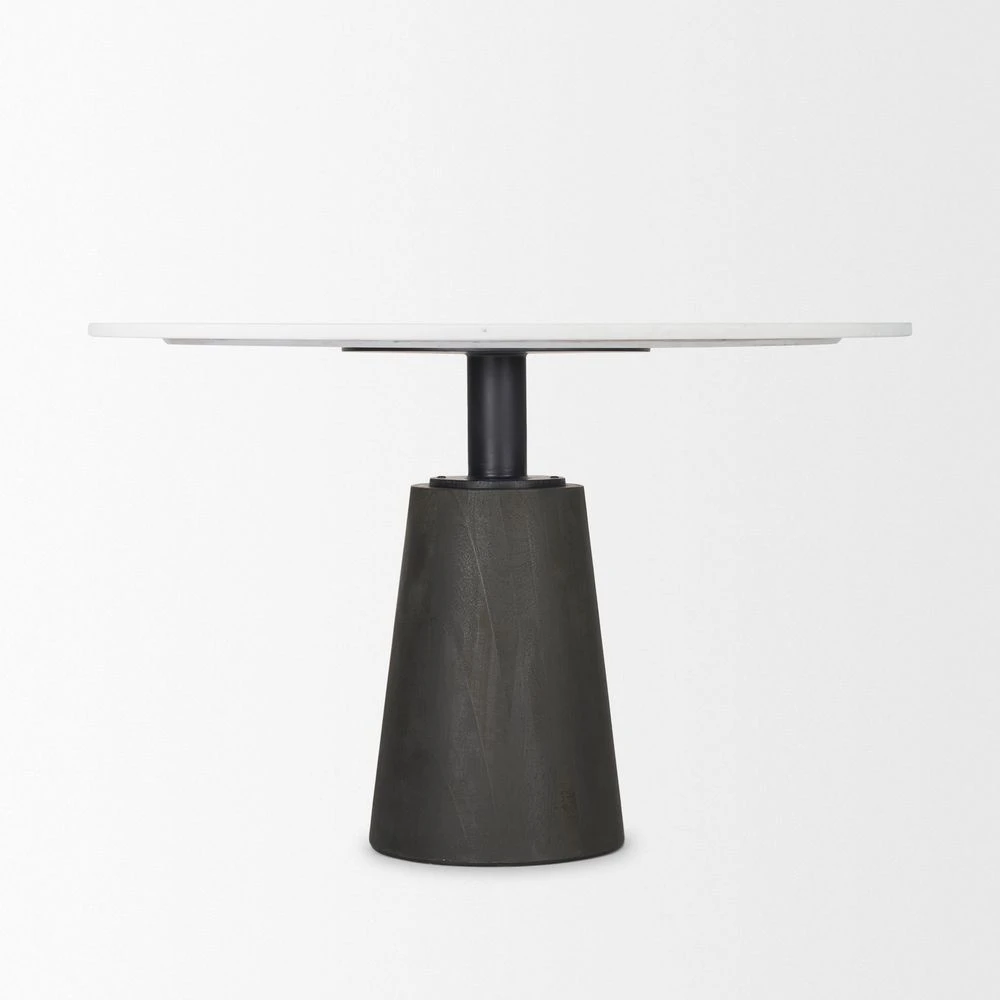 Fabian White Marble | Black Wood Dining Table 3 Fabian White Marble | Black Wood Dining Table - Image 3