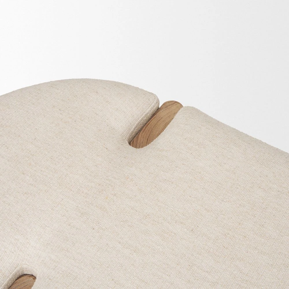 Althea Light Brown Wood | Oatmeal Fabric Bench 7 Althea Light Brown Wood | Oatmeal Fabric Bench - Image 7