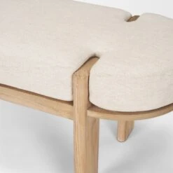 Althea Light Brown Wood | Oatmeal Fabric Bench 16 Althea Light Brown Wood | Oatmeal Fabric Bench -France and So Furniture 0088211 70803 F