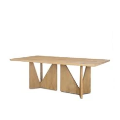 Finn Light Brown Wood | Rectangle Dining Table