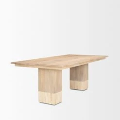 Lyra Mango Wood | Travertine | 94" Dining Table -France and So Furniture 0089977 70850 AB D