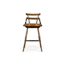 Oak Bar Stool With Studded Leather Seat -France and So Furniture 03003680da4b83d0c29244751491bdd5d58ef281 full