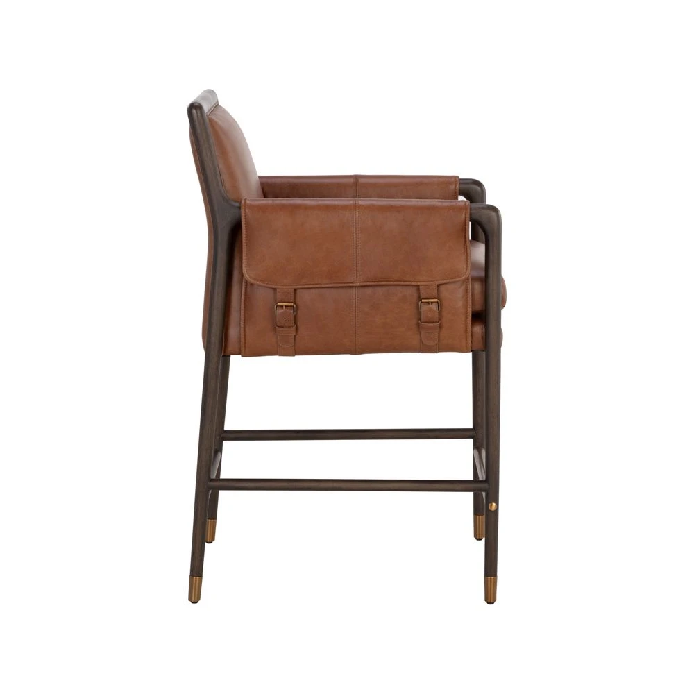 Mauti Counter Stool - Brown - Shalimar Tobacco Leather 4 Mauti Counter Stool - Brown - Shalimar Tobacco Leather - Image 4