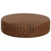 Divano Round Cocktail Ottoman - Lucia Tobacco Leather