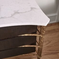 Contoured Chest Of Drawers - Walnut And Gold Leaf -France and So Furniture 06813 830 001 PTCP0RH