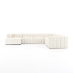 Log Channeled 6-Piece Sectional - LAF Chaise - Fayette Cloud