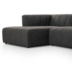 Log Channeled 5-Piece Sectional - LAF Chaise - Saxon Charcoal -France and So Furniture 100194 004 DET 2