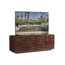 Criss Cross Media Console - Light Brown