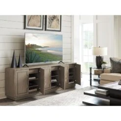 Grove Park Long Media Console - Gray -France and So Furniture 100SD 661 RS Open