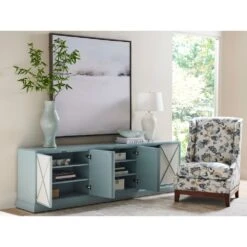 Rosalind Long Media Console - Blue -France and So Furniture 100XM 661 WS open