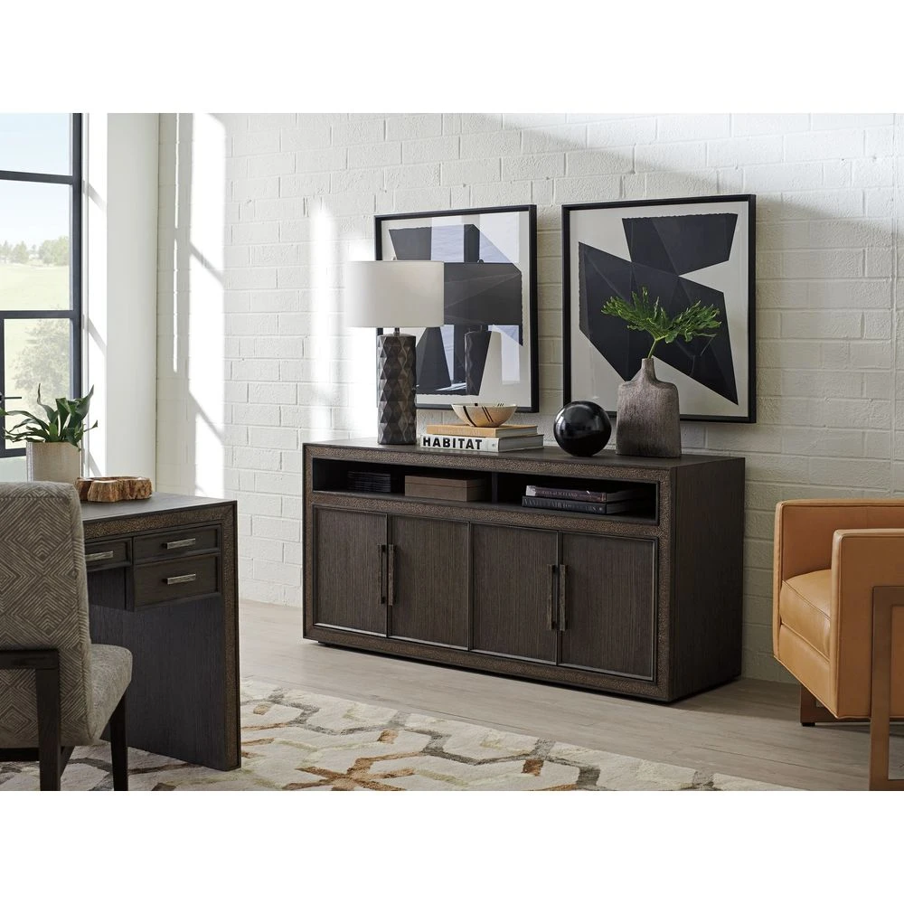 Hampton Media/Home Office Console - Medium Brown 2 Hampton Media/Home Office Console - Medium Brown - Image 2