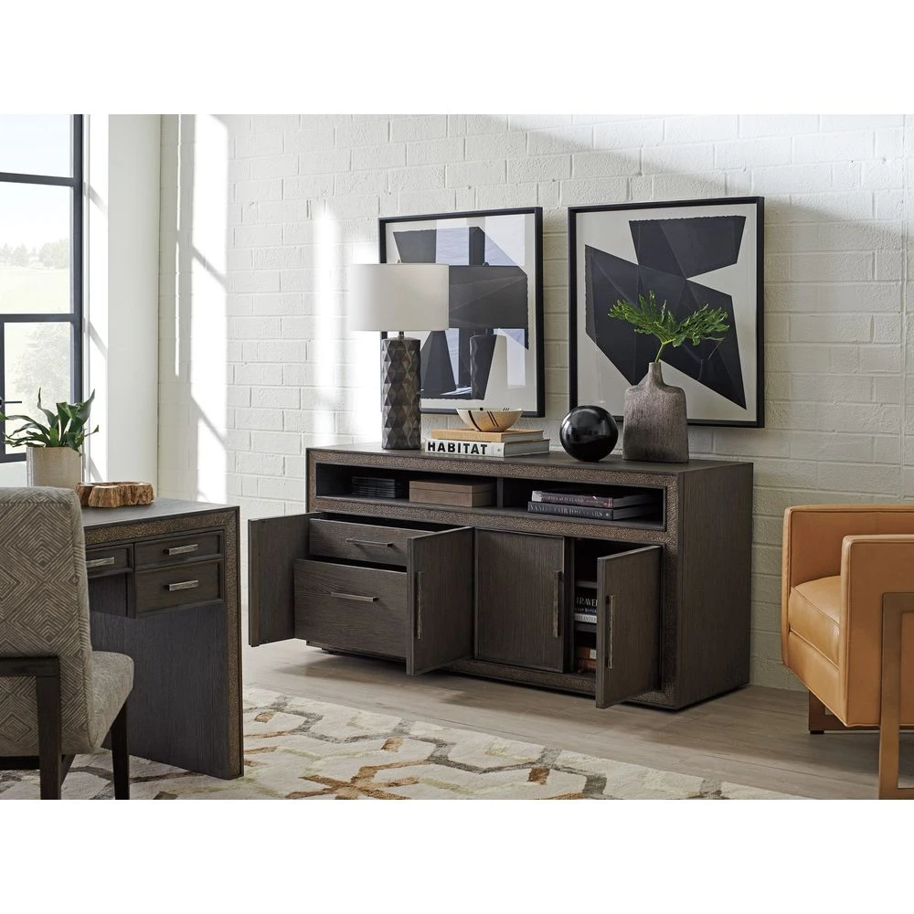 Hampton Media/Home Office Console - Medium Brown 3 Hampton Media/Home Office Console - Medium Brown - Image 3