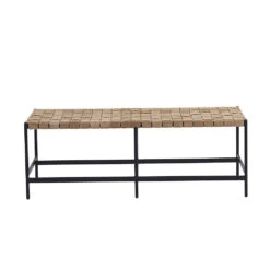 Omari Bench - Black - Light Tan