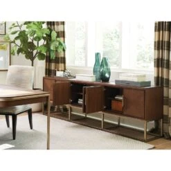 Cameron Long Media Console - Dark Brown -France and So Furniture 104 661 WS Open