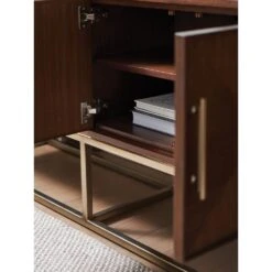 Cameron Long Media Console - Dark Brown -France and So Furniture 104 661 open det