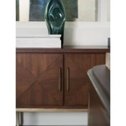 Cameron Long Media Console - Dark Brown -France and So Furniture 104 661 pull det