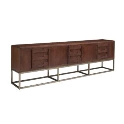 Cameron Long Media Console - Dark Brown -France and So Furniture 104 661 silo back