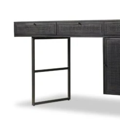 Loraine Desk - Black Wash W/ Black Cane 22 Loraine Desk - Black Wash W/ Black Cane -France and So Furniture 106683 005 DET 3