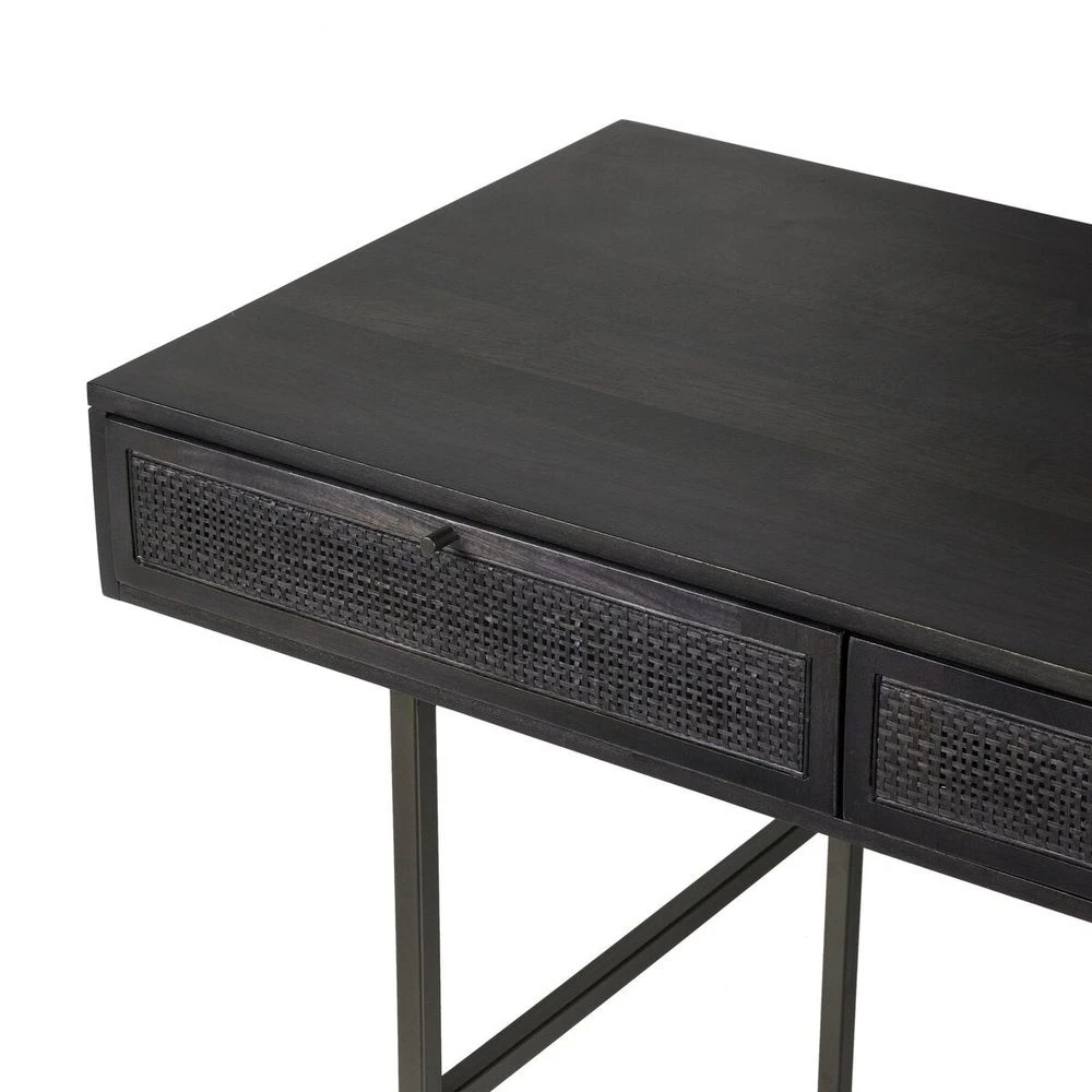 Loraine Desk - Black Wash W/ Black Cane 10 Loraine Desk - Black Wash W/ Black Cane - Image 10