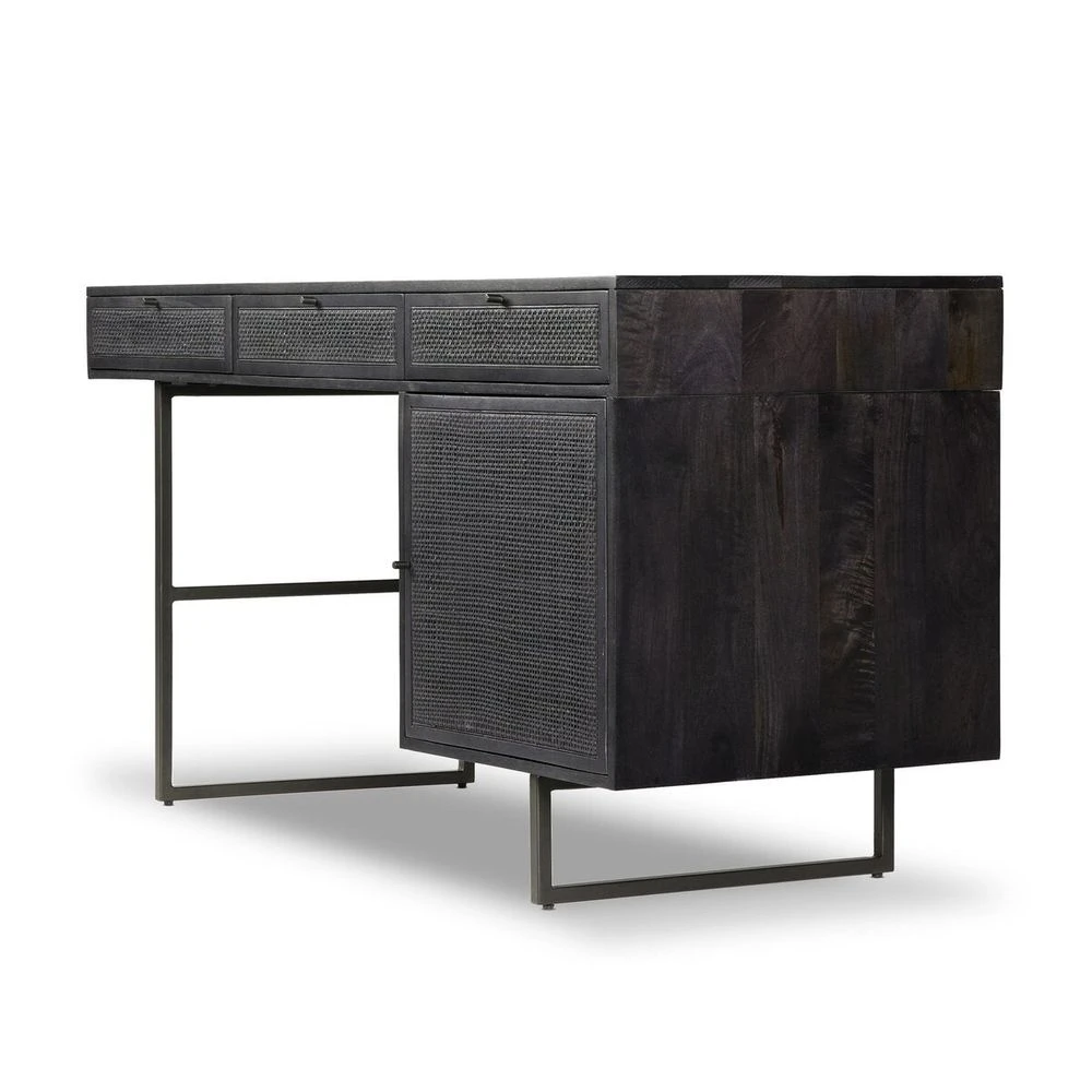 Loraine Desk - Black Wash W/ Black Cane 11 Loraine Desk - Black Wash W/ Black Cane - Image 11
