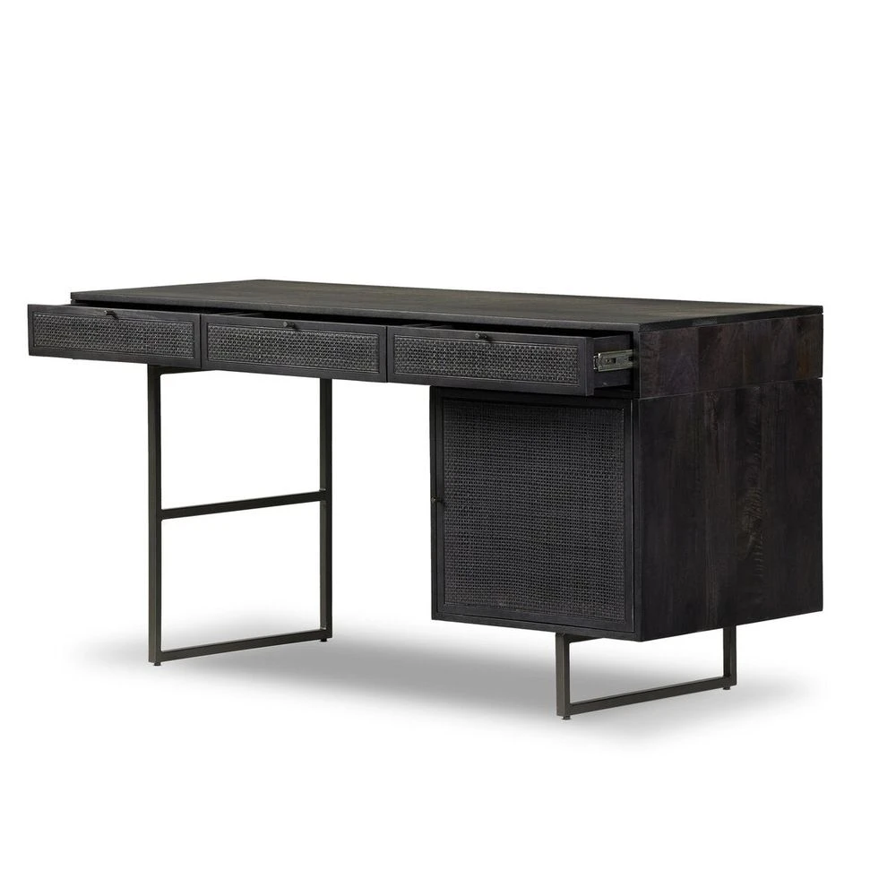 Loraine Desk - Black Wash W/ Black Cane 9 Loraine Desk - Black Wash W/ Black Cane - Image 9