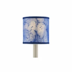 Marble Blue Paper Drum Chandelier Shade