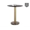 Monaco Bar Table - Gold - Grey Marble / Charcoal Grey