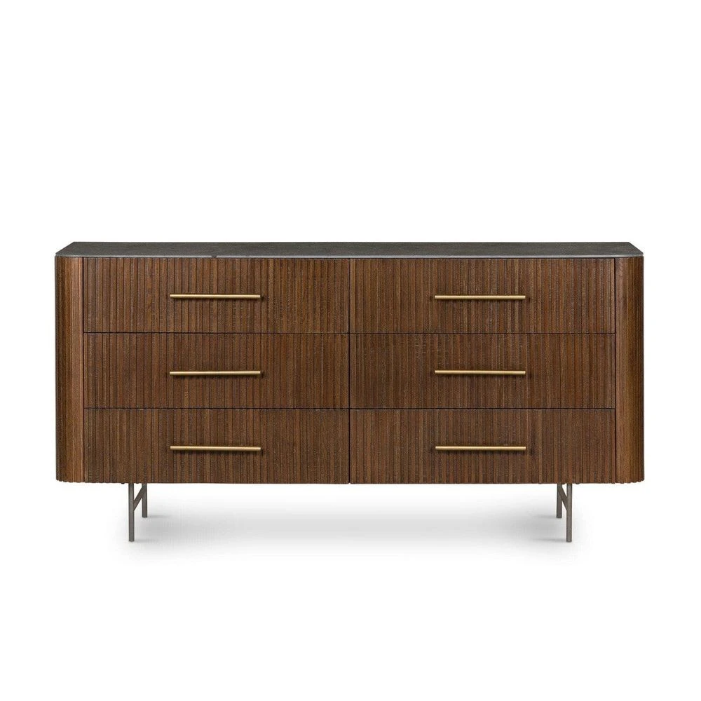 Magdalena 6 Drawer Dresser - Terra Brown Oak 1 Magdalena 6 Drawer Dresser - Terra Brown Oak