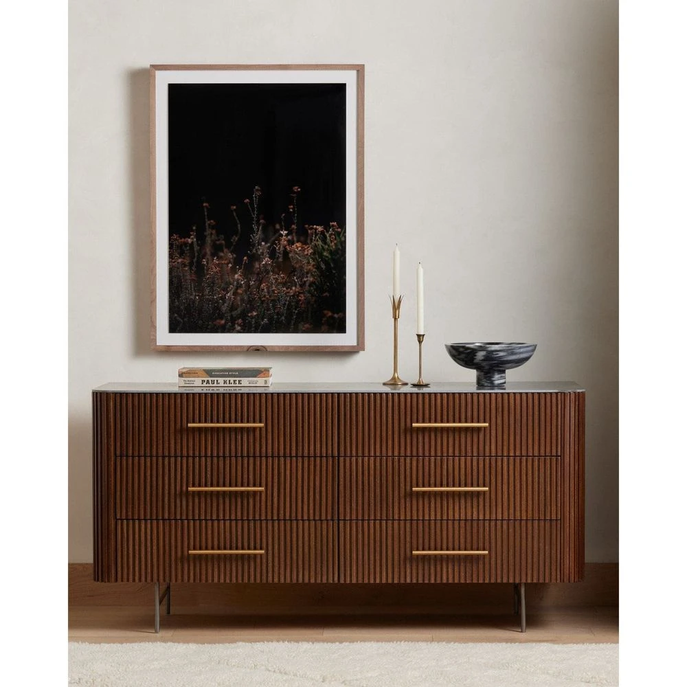 Magdalena 6 Drawer Dresser - Terra Brown Oak 2 Magdalena 6 Drawer Dresser - Terra Brown Oak - Image 2