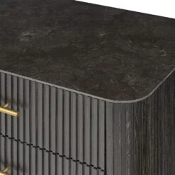 Magdalena 6 Drawer Dresser - Distressed Black -France and So Furniture 108725 003 DET 1