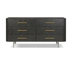 Magdalena 6 Drawer Dresser - Distressed Black
