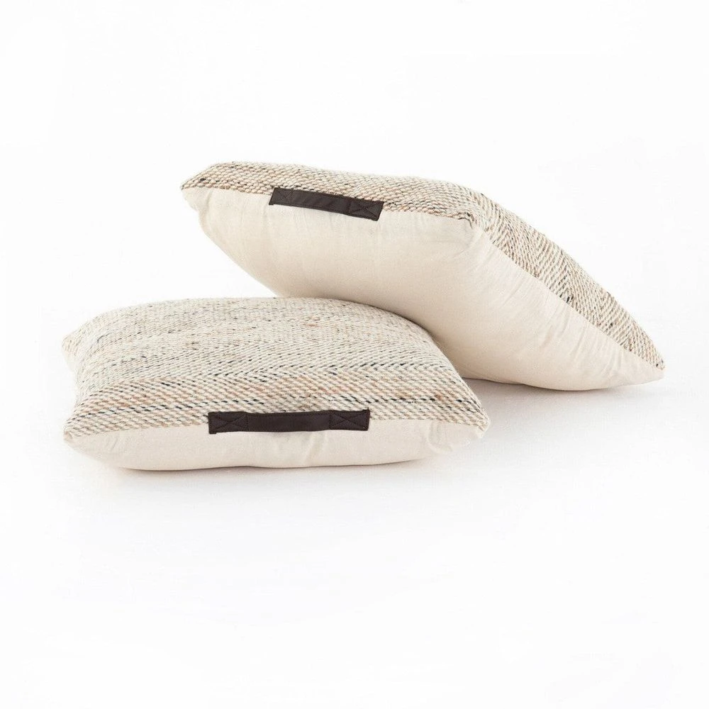 Eowyn Pouf-Set Heathered Wool - Eowyn Natural, Black 2 Eowyn Pouf-Set Heathered Wool - Eowyn Natural, Black - Image 2